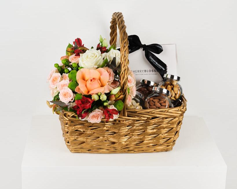 Nature's Blossom and Nut Delight Basket
