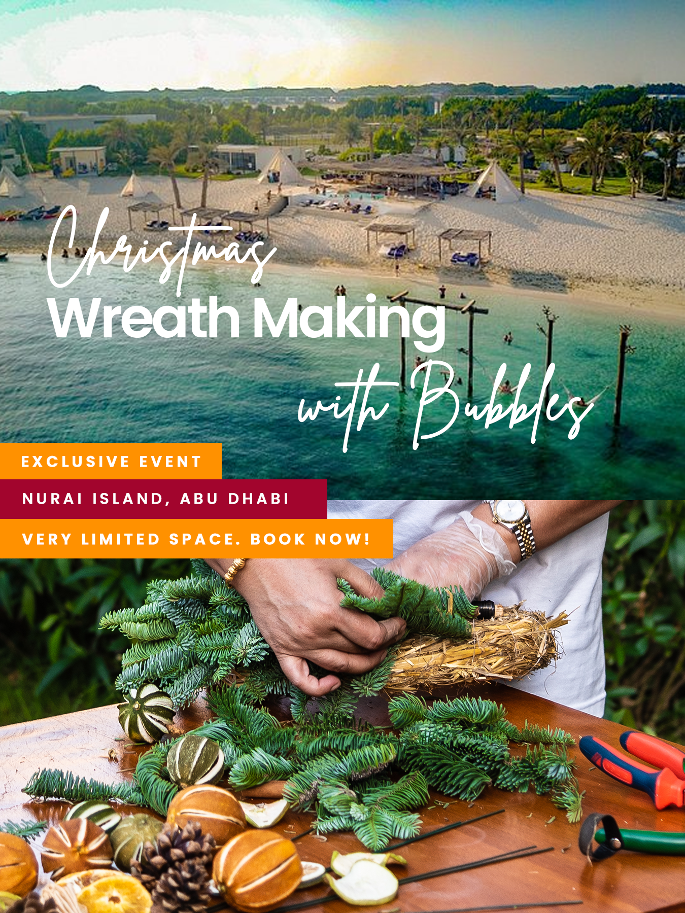 Exclusive Christmas Wreath Making Workshop - Nurai Island, Abu Dhabi