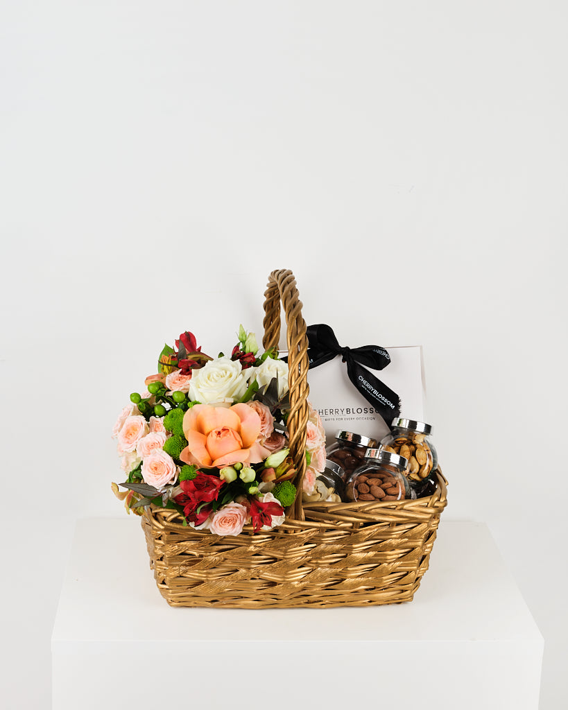 Nature's Blossom and Nut Delight Basket