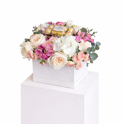 Floral Hat Box with Ferrero Rocher