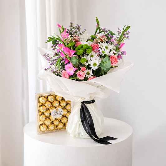 Magical Symphony Bouquet with 24-Piece Ferrero Rocher