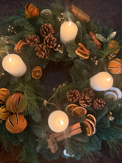 Noel Advent Wreath (With 4 Candles)