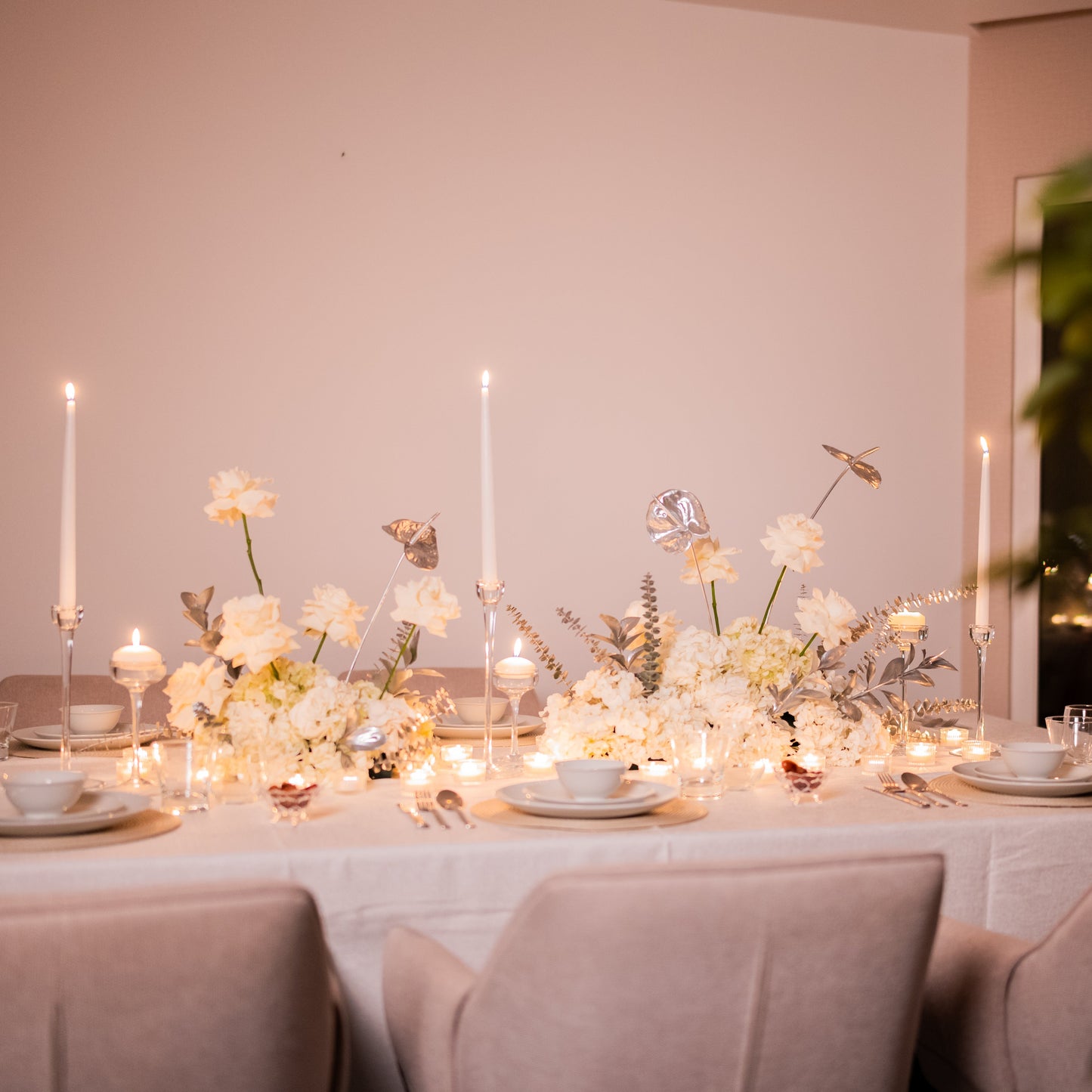 Silver Serenity Duo Centrepiece
