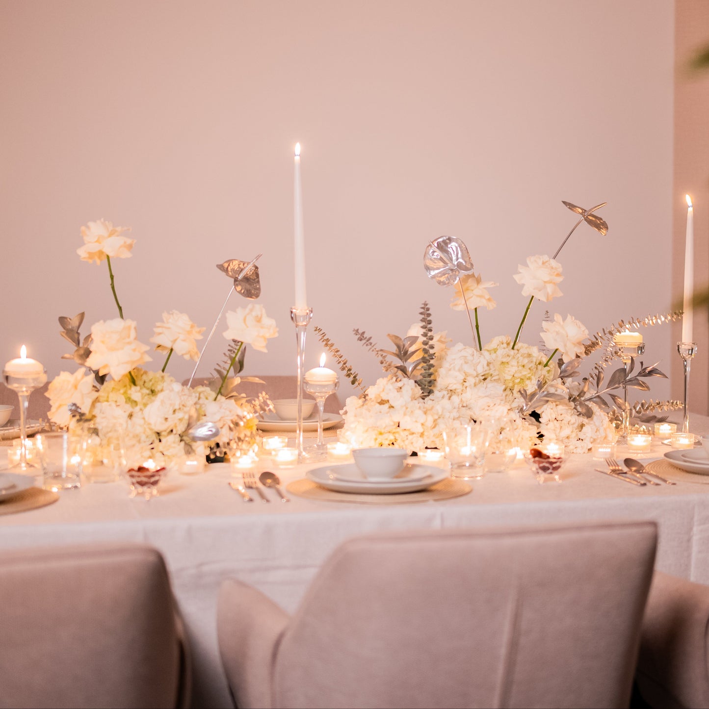 Silver Serenity Duo Centrepiece